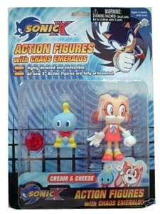 Sonic X - Cheese - Cream the Rabbit - Sonic X Action Figures with Chaos Emeralds