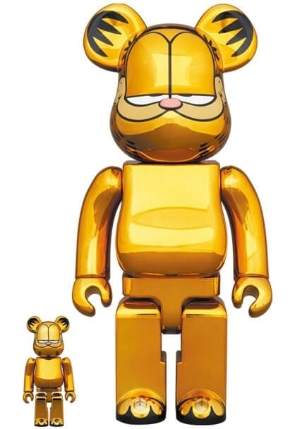 Garfield - Be@rbrick (100%) - Gold Chrome Version.