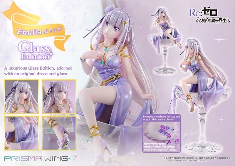 PRISMA WING Re:ZERO -Starting Life in Another World- Emilia Glass Edition 1/7 Complete Figure, view 3 of 21