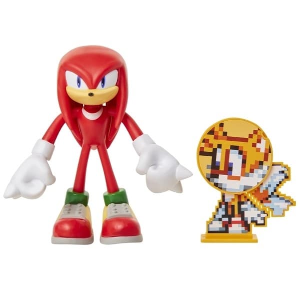 Sonic the Hedgehog - Knuckles the Echidna - Sonic 4-Inch Bendable Action Figure w/ Accessory (Wave 1)